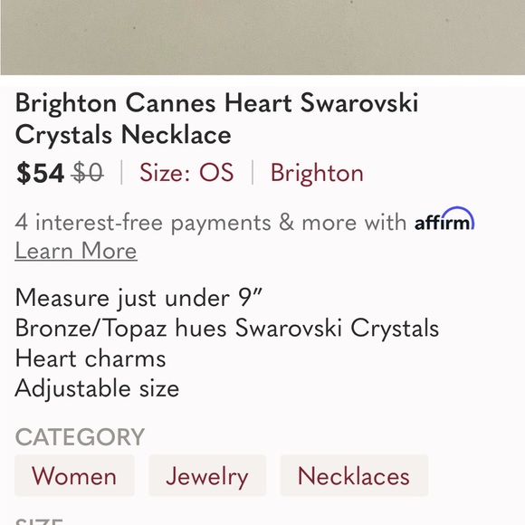Brighton CANNES HEART crystal heart necklace - Picture 16 of 16